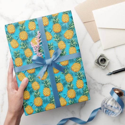 Kleurrijk zomer ananas patroon cadeaupapier (Geschenken)