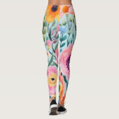 Kleurrijk zomerbloemenontwerp leggings (Achterkant)