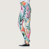 Kleurrijk zomerbloemenontwerp leggings (Links)