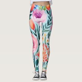 Kleurrijk zomerbloemenontwerp leggings