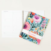 Kleurrijk zomerbloemenontwerp met naam planner (Display)
