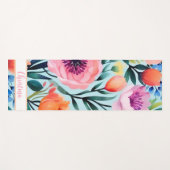 Kleurrijk zomerbloemenontwerp met naam yogamat (Voorkant (horizontaal))