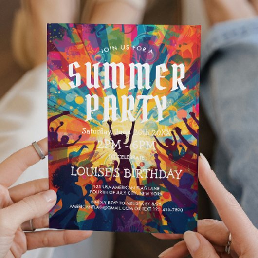 Kleurrijk Zomerfeest Uitnodiging voor de Crowd