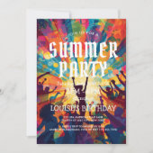 Kleurrijk Zomerfeest Uitnodiging voor het hele Gez (Voorkant)