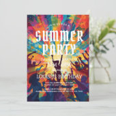 Kleurrijk Zomerfeest Uitnodiging voor het hele Gez (Staand voorkant)