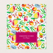 Kleurrijk zomerfruit patroon visitekaartje (Buitenkant ongevouwen)