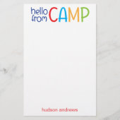 Kleurrijk zomerkamp — Aangepaste schrijfbenodigdhe Briefpapier (Voorkant)