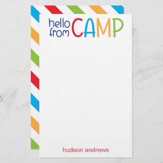 Kleurrijk zomerkamp — Aangepaste schrijfbenodigdhe Briefpapier (Voorkant / Achterkant)