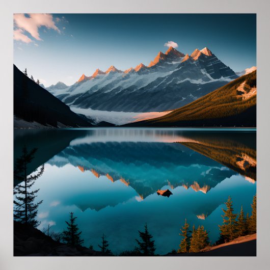 Kleurrijk zomerpanorama van het Lac Blanc meer Poster (Voorkant)