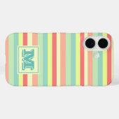 Kleurrijk zomerpastel strepen monogram Case-Mate iPhone case (Achterkant (horizontaal))