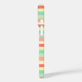 Kleurrijk zomerpastel strepen monogram Case-Mate iPhone case (Achterkant / Links)