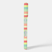 Kleurrijk zomerpastel strepen monogram Case-Mate iPhone case (Achterkant / Rechts)