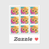 Kleurrijk zonnebloem Botanisch flessenpatroon Sticker (Vel)