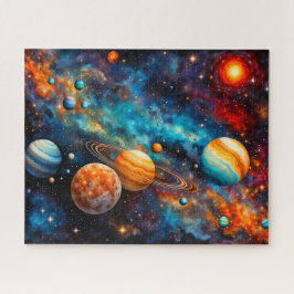 Kleurrijk Zonnestelsel Galaxy Ruimte Legpuzzel