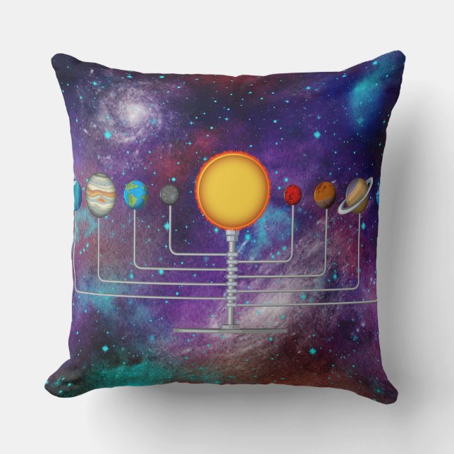 Kleurrijk Zonnestelsel Galaxy Space Art Design Kussen (Voorkant)