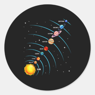 Kleurrijk Zonnestelsel Ruimte Planeten Educatief V Ronde Sticker