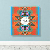 Kleurrijk Zuid-Western geometrisch patroon Canvas Afdruk (Insitu (Houten vloer))