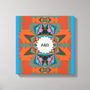Kleurrijk Zuid-Western geometrisch patroon Canvas Afdruk