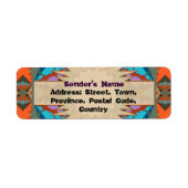 Kleurrijk Zuid-Western geometrisch patroon Etiket (Voorkant)