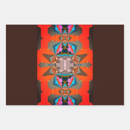 Kleurrijk Zuid-Western geometrisch patroon Inpakpapier Vel (Voorkant 3)