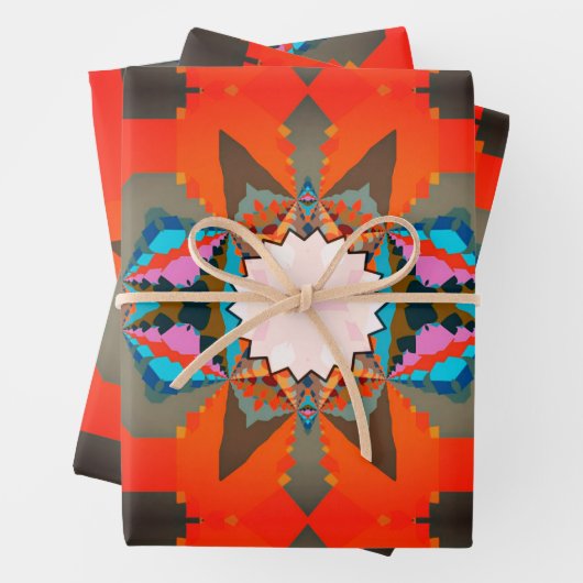 Kleurrijk Zuid-Western geometrisch patroon Inpakpapier Vel (In situ)