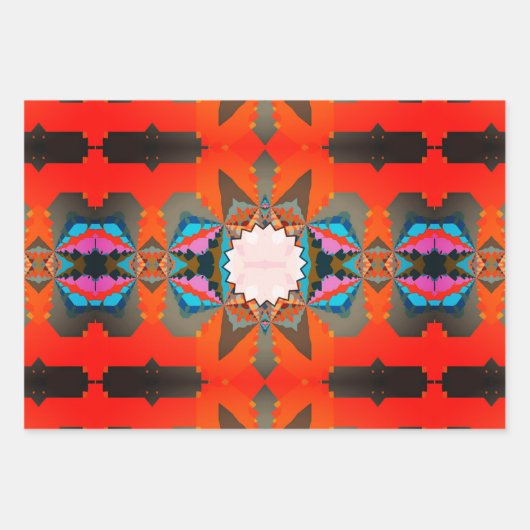 Kleurrijk Zuid-Western geometrisch patroon Inpakpapier Vel (Voorkant)