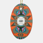 Kleurrijk Zuid-Western geometrisch patroon Keramisch Ornament (Links)