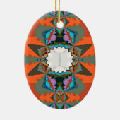 Kleurrijk Zuid-Western geometrisch patroon Keramisch Ornament (Achterkant)