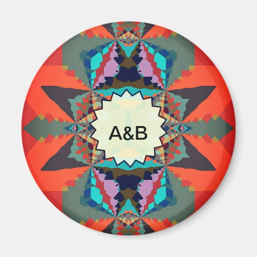 Kleurrijk Zuid-Western geometrisch patroon Magneet (Voorkant)