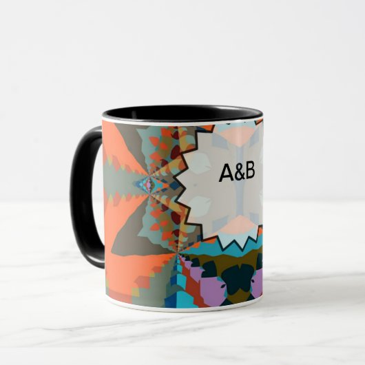 Kleurrijk Zuid-Western geometrisch patroon Mok (Voorkant links)