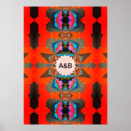 Kleurrijk Zuid-Western geometrisch patroon Poster (Voorkant)