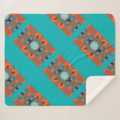 Kleurrijk Zuid-Western geometrisch patroon Sherpa Deken (Voorkant (horizontaal))