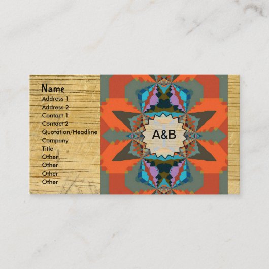 Kleurrijk Zuid-Western geometrisch patroon Visitekaartje (Voorkant)