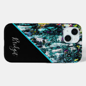 Kleurrijk + zwart chique cool marmer Case-Mate iPhone case (Achterkant (horizontaal))