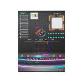 Kleurrijk Zwart Kantoor School Groot Notitieblok (Linkerzijde)