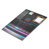 Kleurrijk Zwart Kantoor School Groot Notitieblok (Schuin)