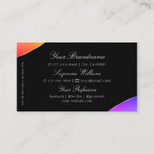 Kleurrijk zwart met zilverdecor-juwelen en Logo Visitekaartje (Achterkant)