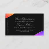 Kleurrijk zwart met zilverdecor zachte juwelen visitekaartje (Achterkant)