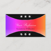 Kleurrijk zwart met zilverdecor zachte juwelen visitekaartje (Voorkant)