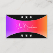 Kleurrijk zwart met zilverkleurige deklaag-zwelpen visitekaartje (Voorkant)