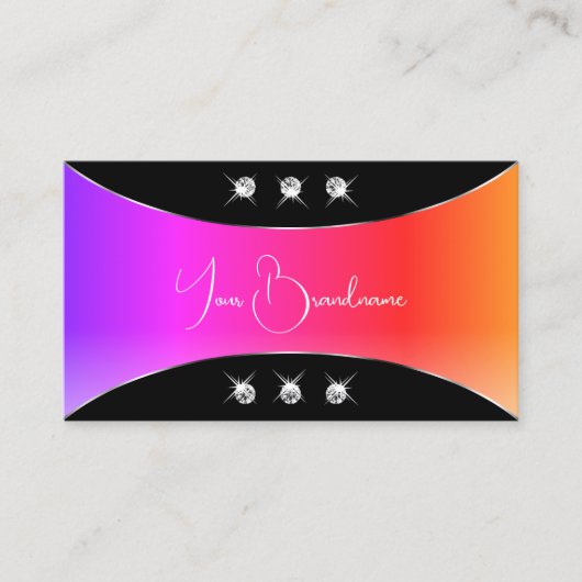 Kleurrijk zwart met zilverkleurige deklaag-zwelpen visitekaartje (Voorkant)