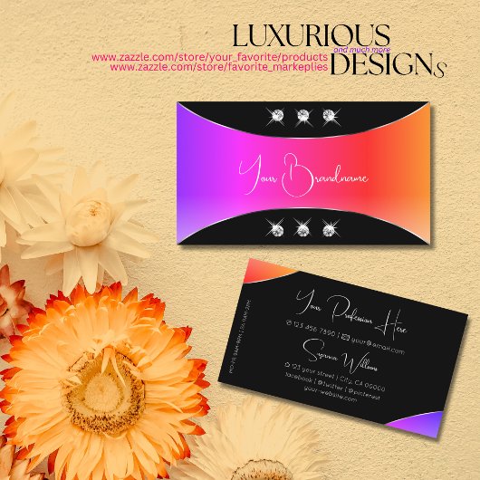 Kleurrijk zwart met zilverkleurige deklaag-zwelpen visitekaartje