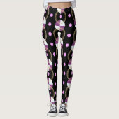 Kleurrijk zwart nucleus patroon leggings (Voorkant)