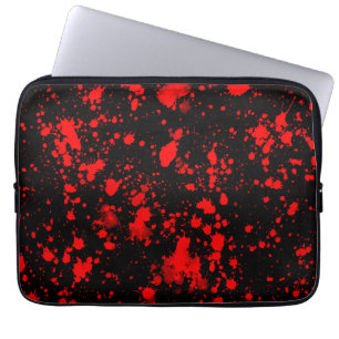 Kleurrijk zwart rood verf spat kunstzinnige Splash Laptop Sleeve