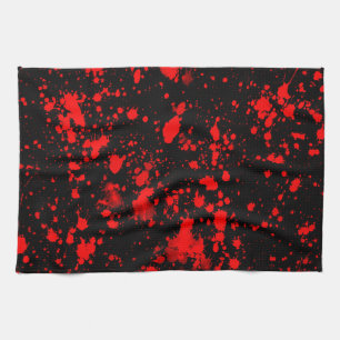 Kleurrijk zwart rood verf spatten artistieke Splas Theedoek