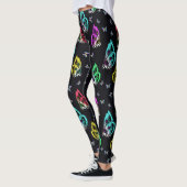 Kleurrijk zwart vlinder patroon ontwerp leggings (Links)