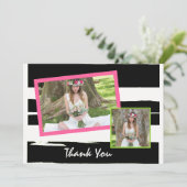 Kleurrijk zwart-wit foto Afstuderen Kaart (Staand voorkant)