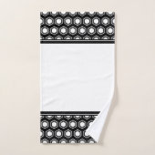 Kleurrijk zwart-wit zeshoekig patroon bad handdoek (Handdoek)