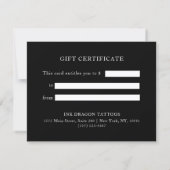 Kleurrijk Zwart Zakelijk Cadeaubon (Achterkant)