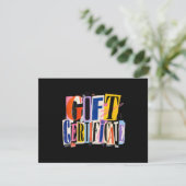 Kleurrijk Zwart Zakelijk Cadeaubon (Staand voorkant)